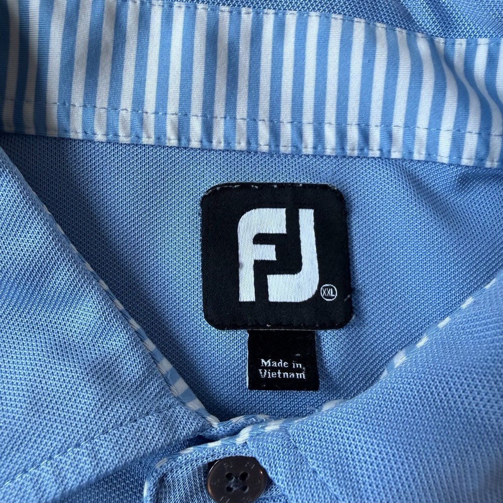 FootJoy FJ Golf Polo Shirt Mens XXL Blue Castle Bay Country Club Performance - Picture 5 of 8